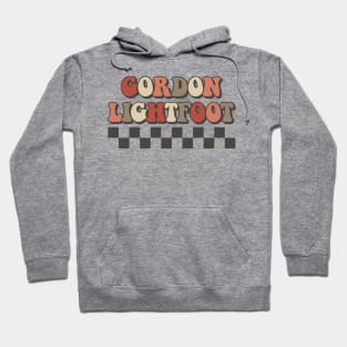 Gordon Lightfoot Checkered Retro Groovy Style Hoodie